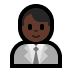 👨🏿‍💼 man office worker: dark skin tone display on Windows